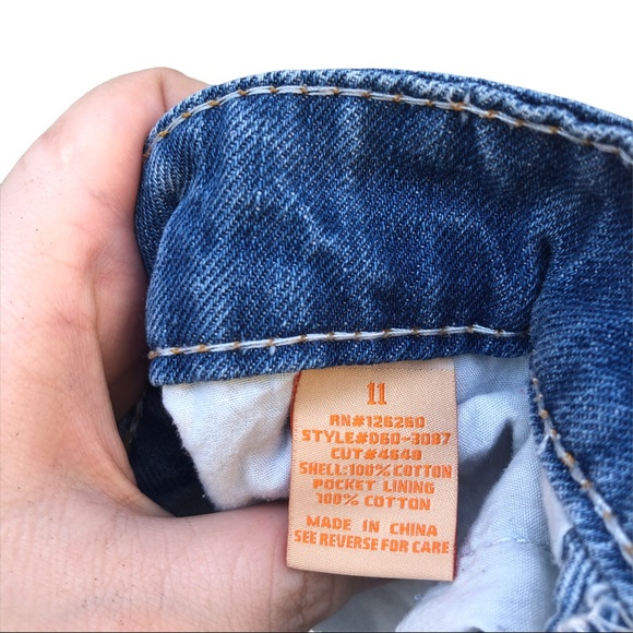 Free Heart Distressed Washed Raw Hem Denim Jean A Line High Rise Mini Skirt M - Picture 8 of 9